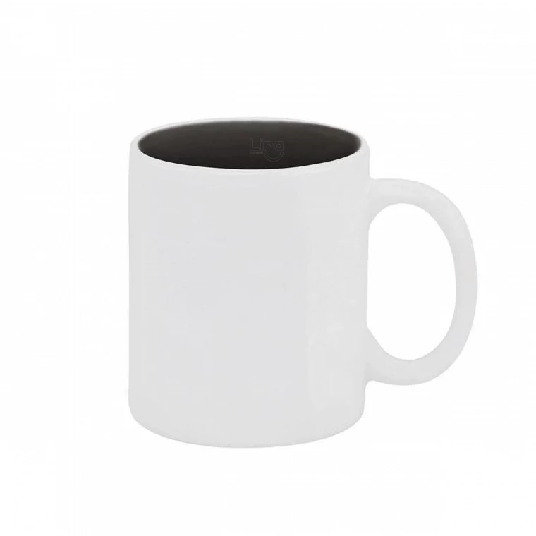 Caneca Cerâmica 325ml Branca Interior Colorido Personalizada 