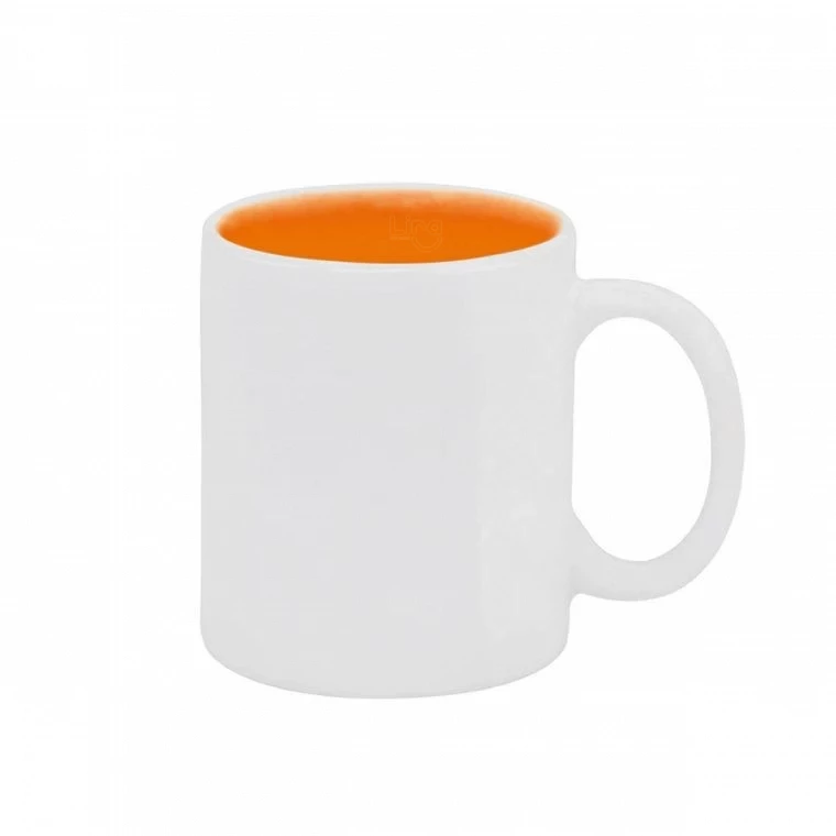 Caneca Cerâmica 325ml Branca Interior Colorido Personalizada 