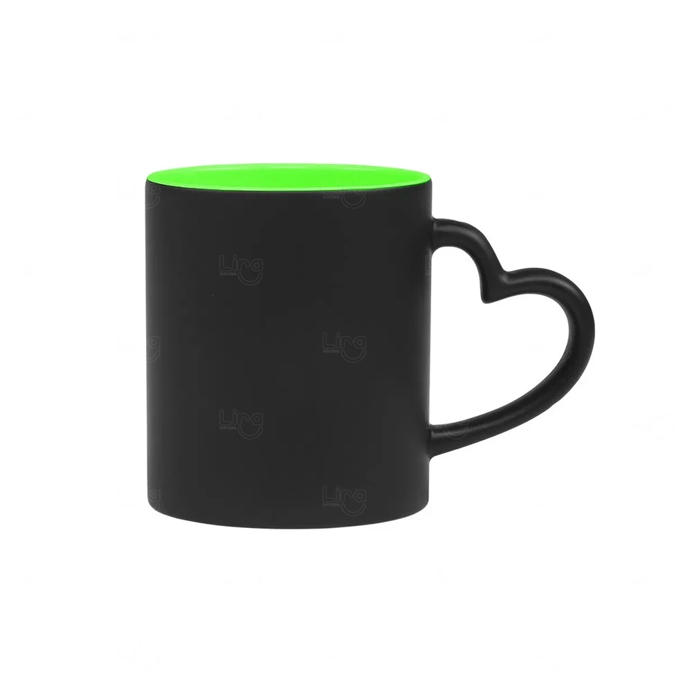 Caneca Mágica com Alça Coração Personalizada - 325ml Verde