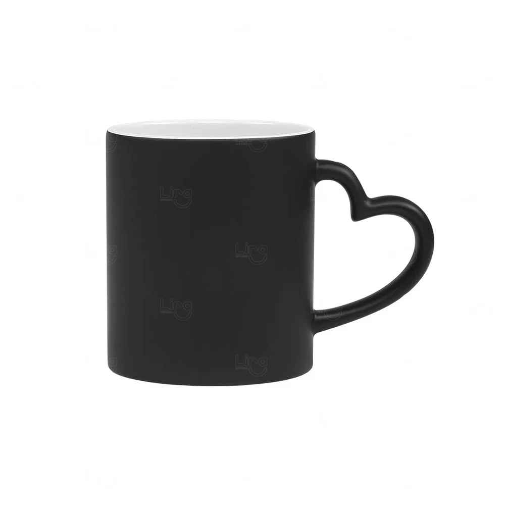 Caneca Mágica com Alça Coração Personalizada - 325ml Branco