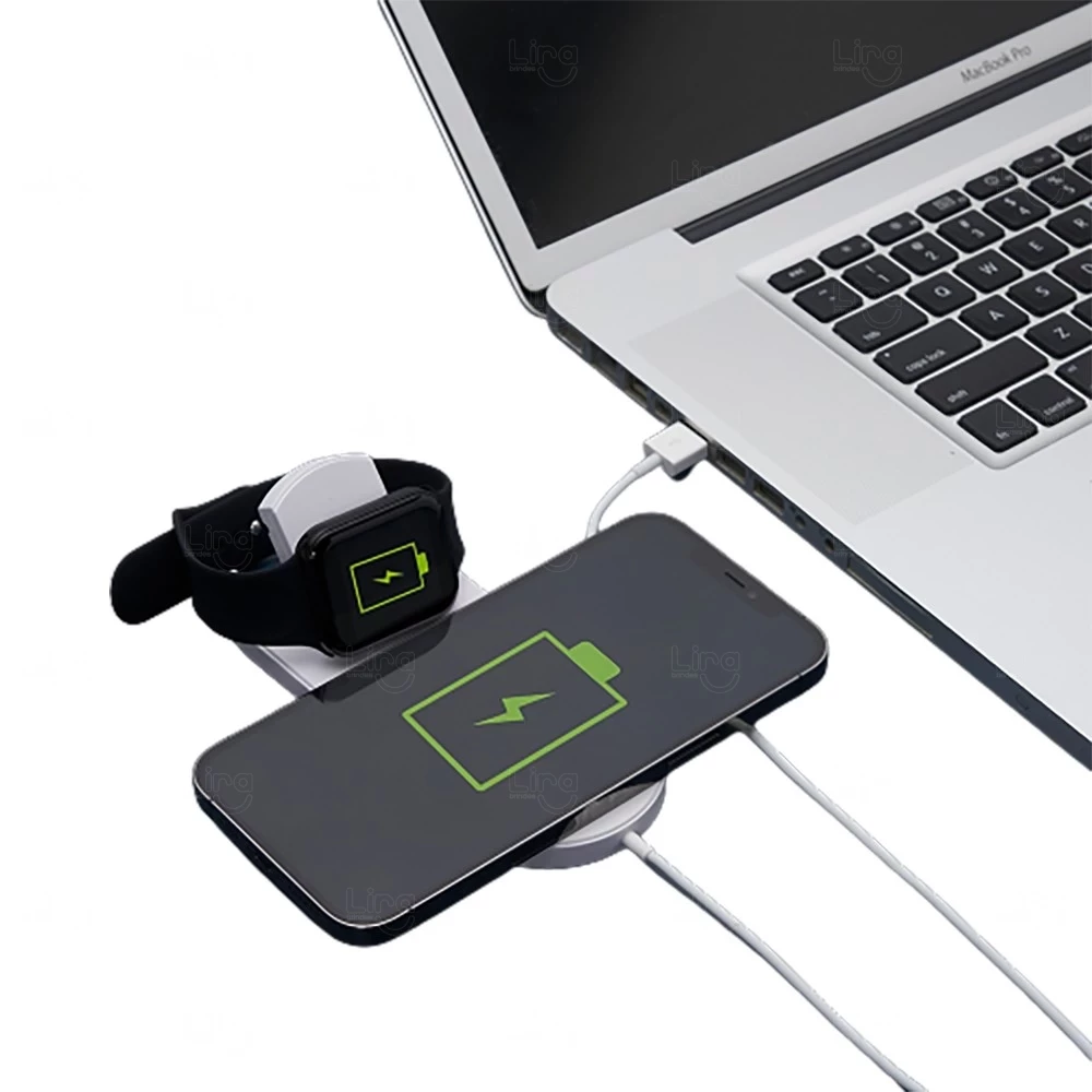 Base Carregadora por Indução para Celular e Relógio Personalizada 