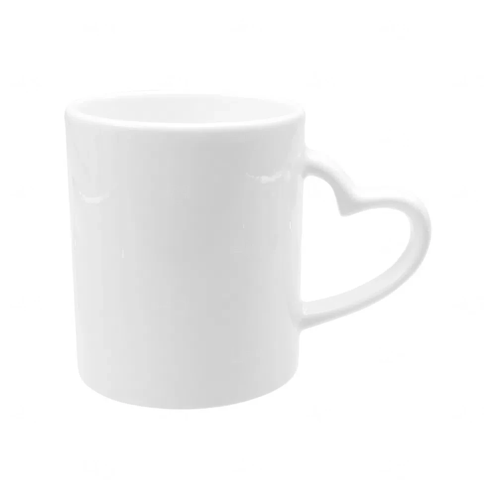 Caneca com Alça de Coração Colorida Personalizada - 325ml 