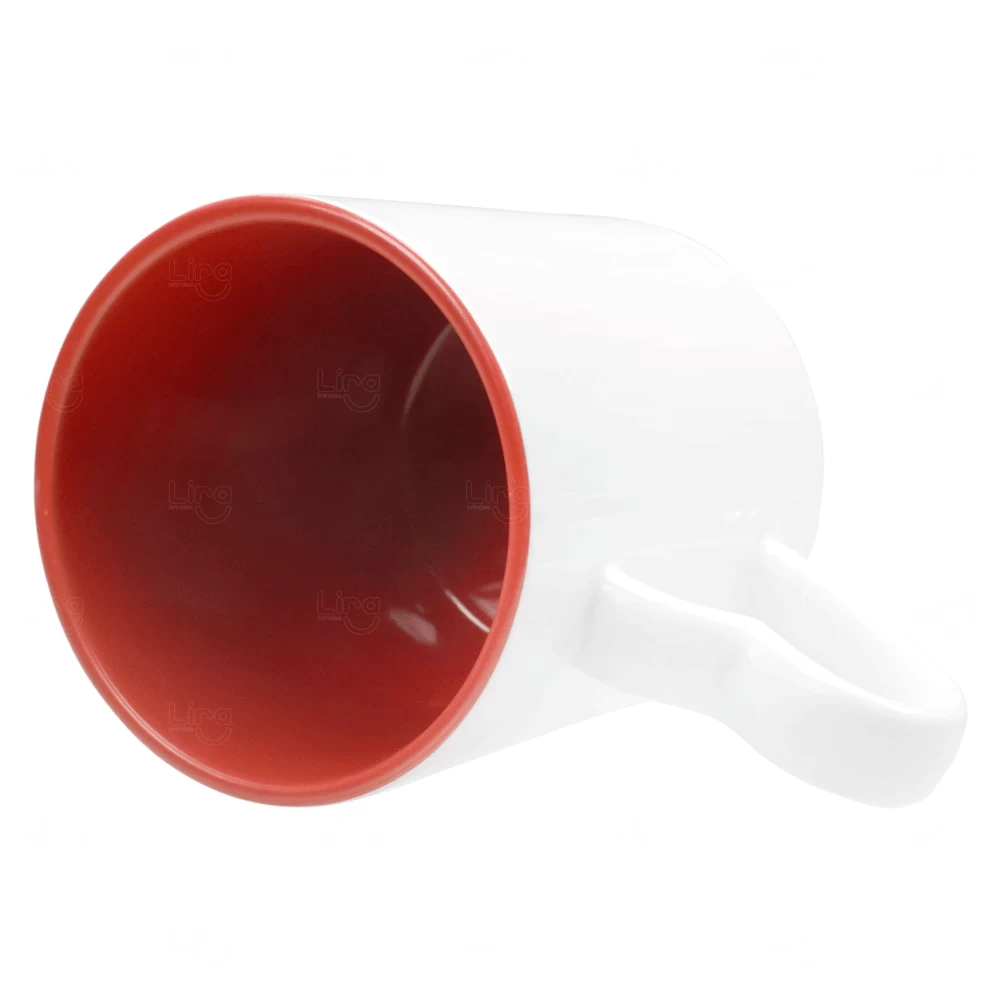 Caneca com Alça de Coração Colorida Personalizada - 325ml 