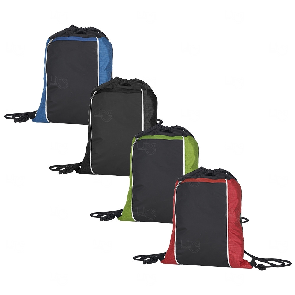 Sacochila Impermeável com Bolso Personalizada - 42,7 x 33 cm 