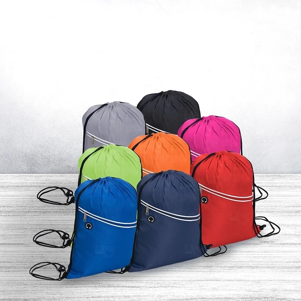 Mochila Saco com Entrada para Fones Personalizada 