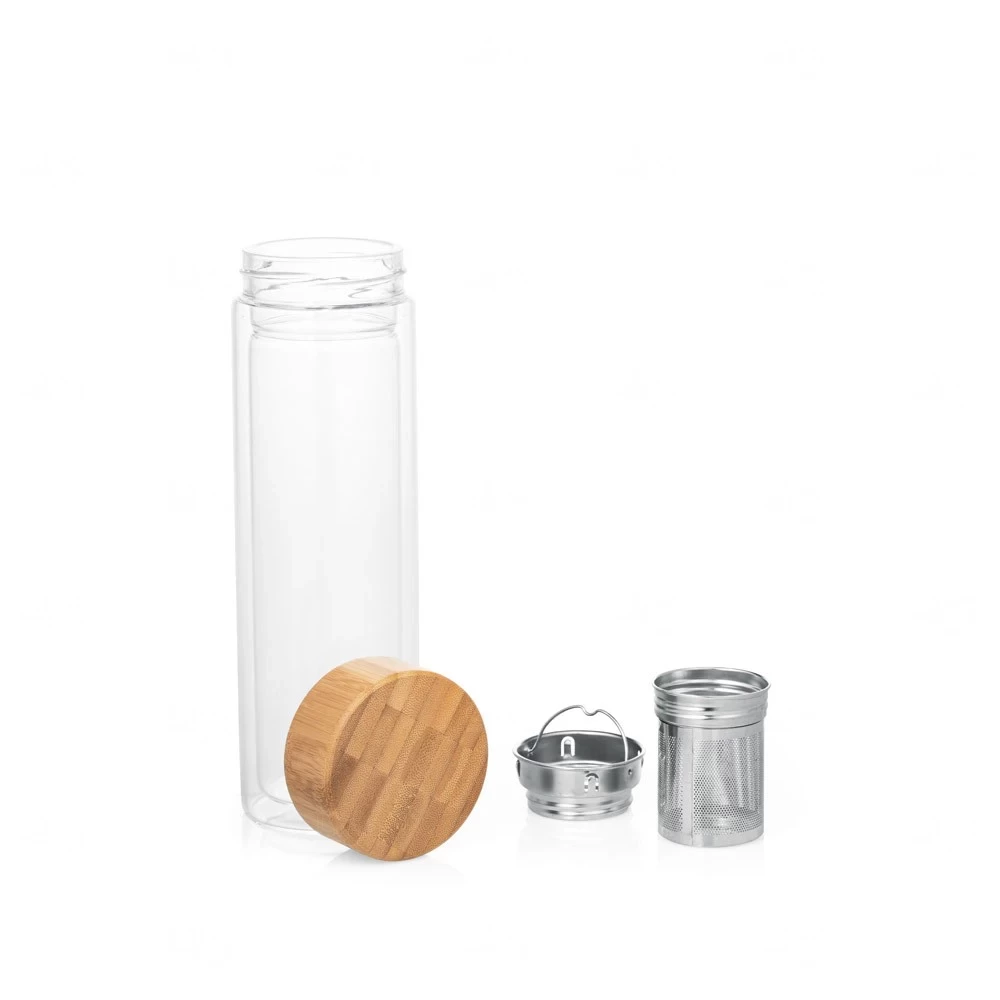 Garrafa de Vidro com Infusores Personalizada - 490ml 