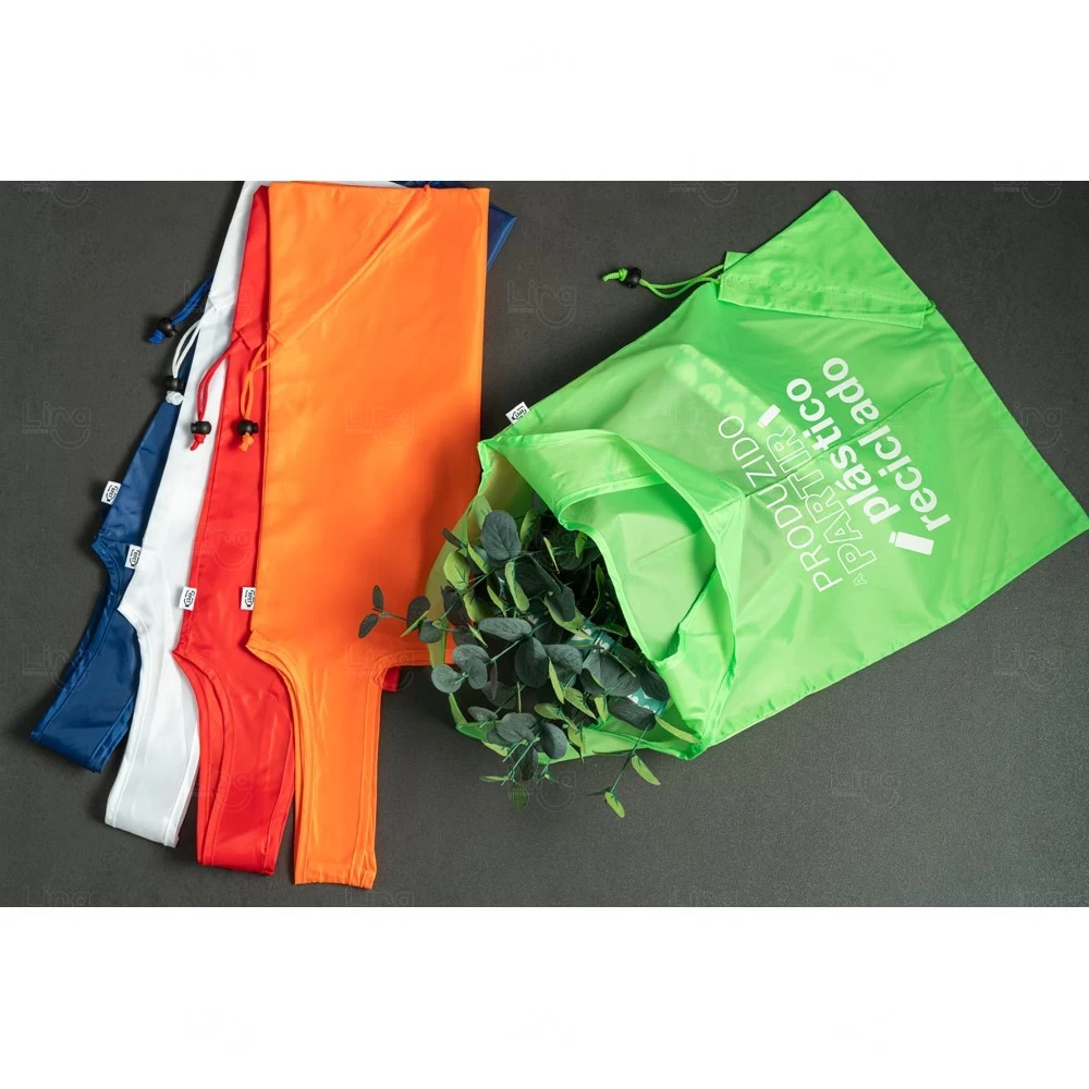 Sacola Dobrável em rPET Personalizada - 42 x 37 cm 