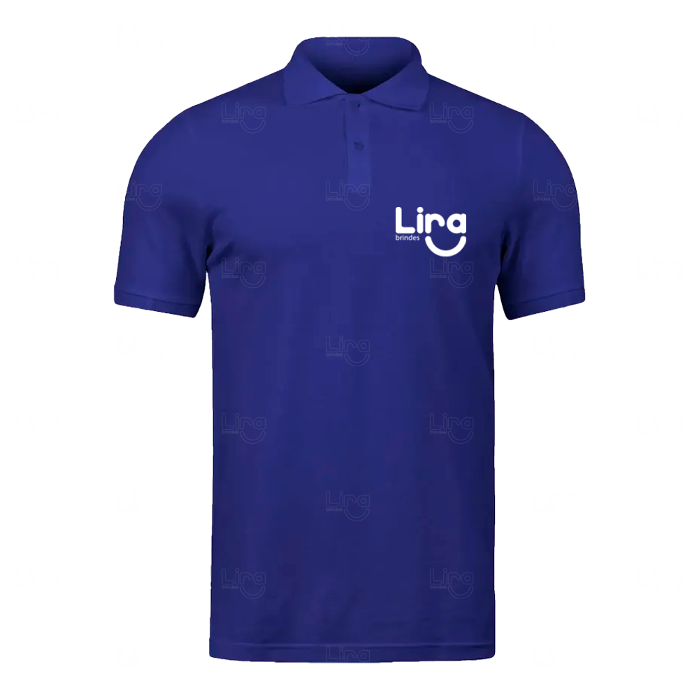 Camisa Polo Masculina Personalizada Azul Escuro