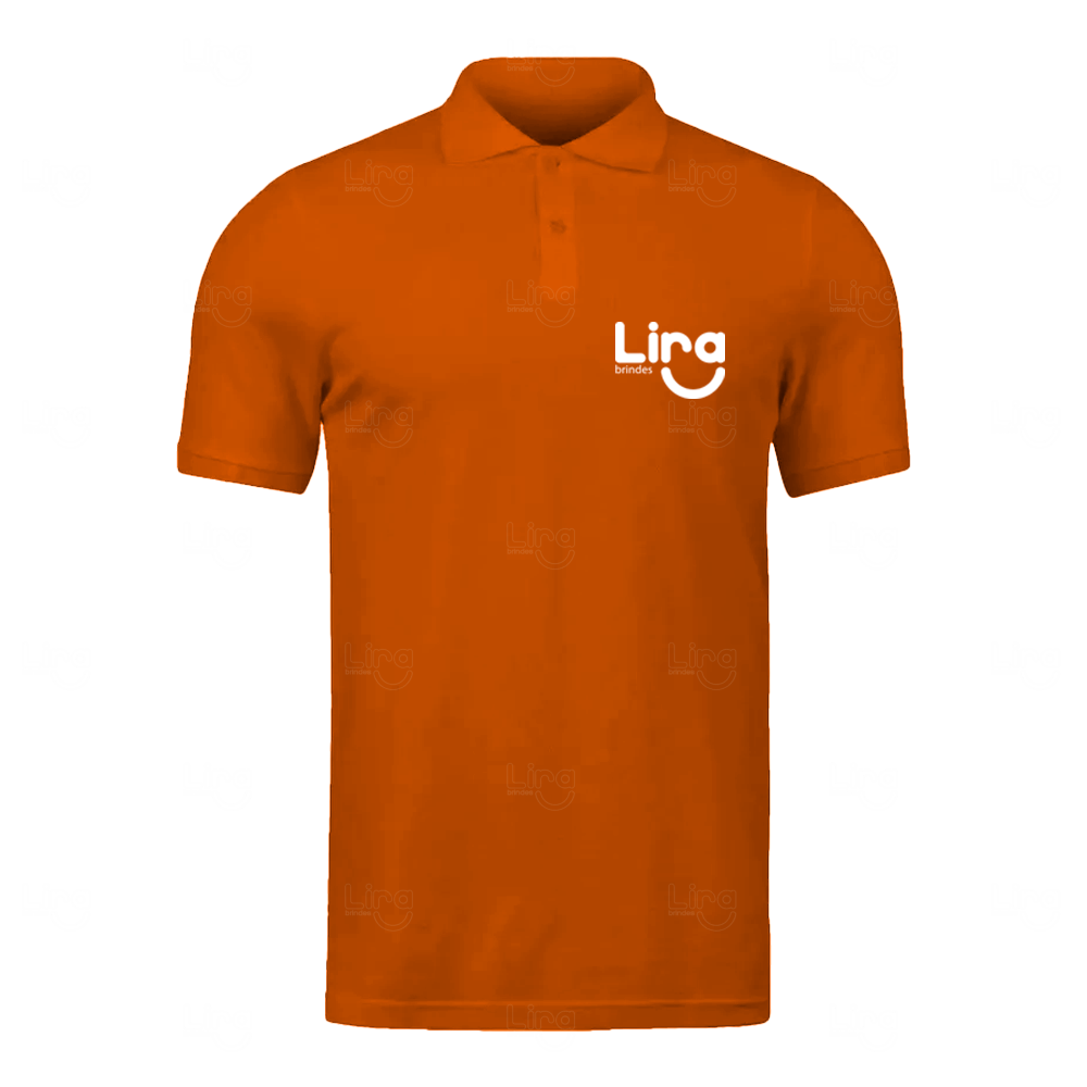 Camisa Polo Masculina Personalizada Laranja