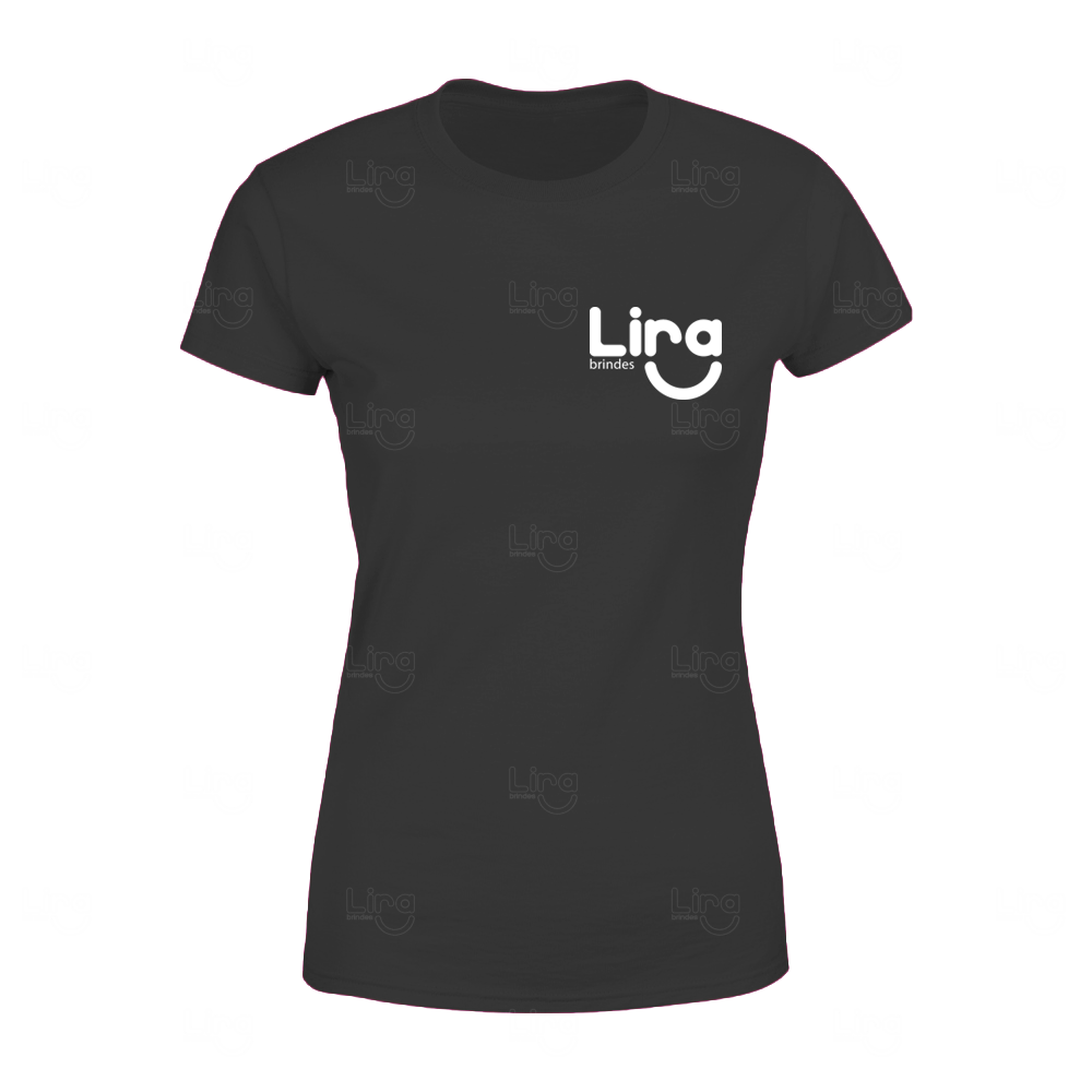 Camiseta Baby Look 100% Algodão Personalizada Preto