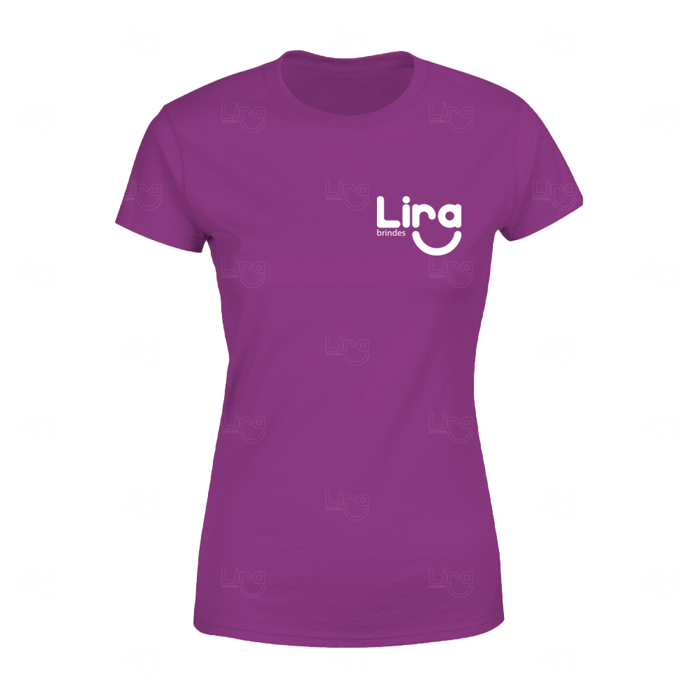Camiseta Baby Look 100% Algodão Personalizada Roxo