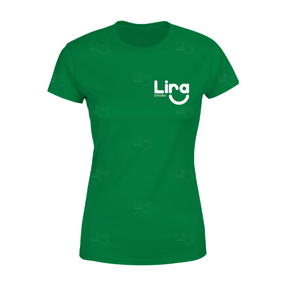 Camiseta Baby Look 100% Algodão Personalizada Verde Escuro