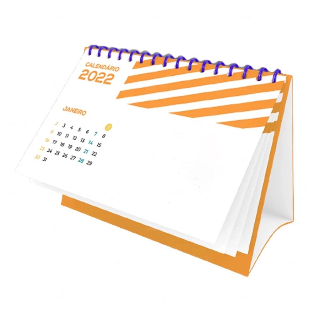 Calendário Personalizado 6 Lâminas Laranja