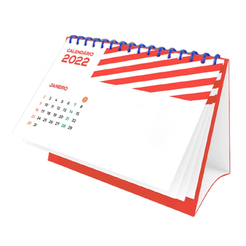 Calendário Personalizado 6 Lâminas Vermelho