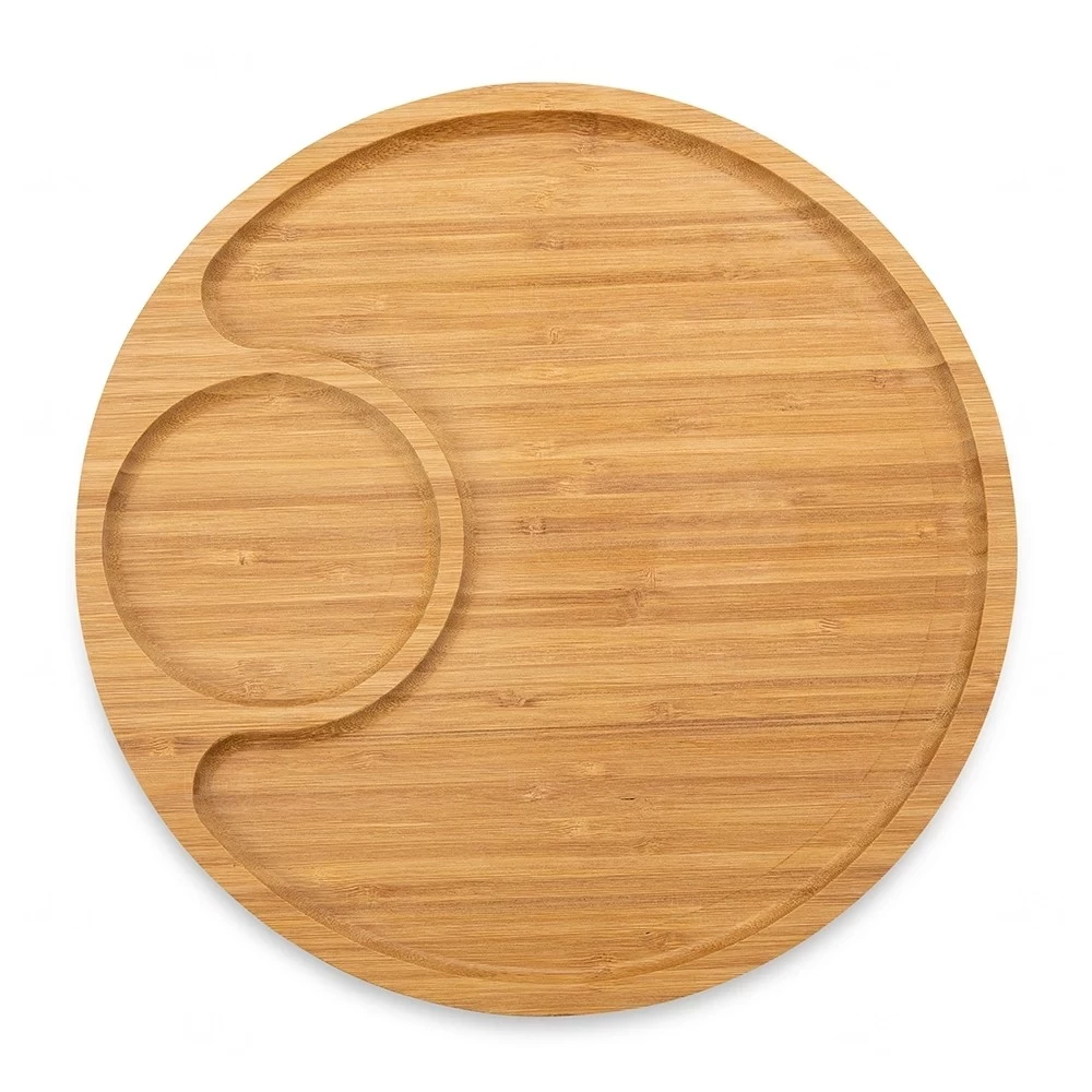 Petisqueira de Bambu 32cm com Divisória Personalizada 