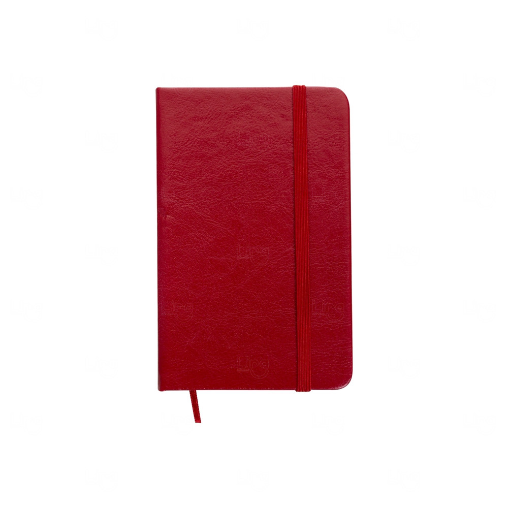 Moleskine em Couro Sintético Personalizado - 14,4 x 8,8 cm Vermelho