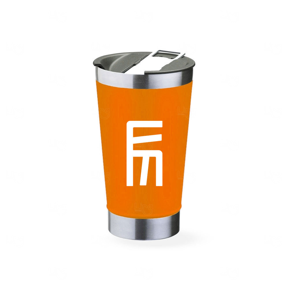 Copo Térmico Inox 500ml Personalizado Laranja