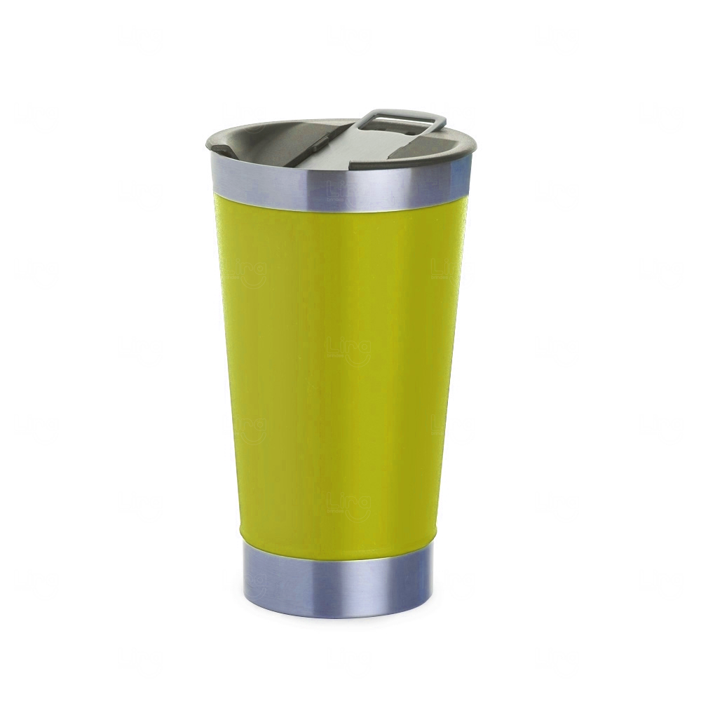 Copo Térmico Inox 500ml Personalizado Amarelo