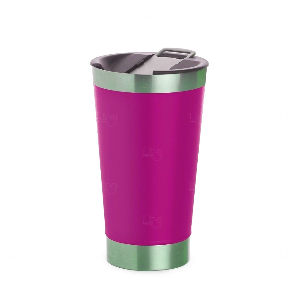 Copo Térmico Inox 500ml Personalizado Rosa Pink