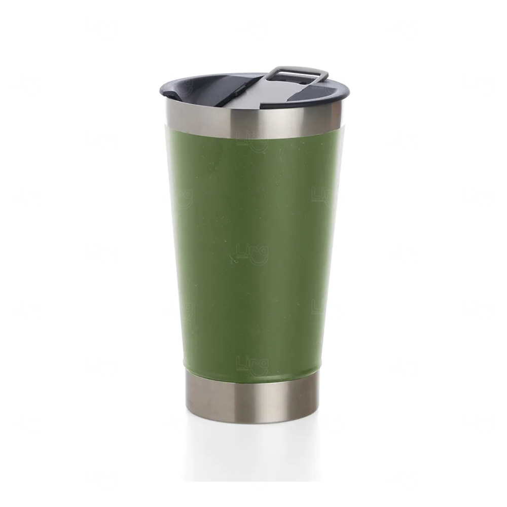 Copo Térmico Inox 500ml Personalizado Verde Escuro