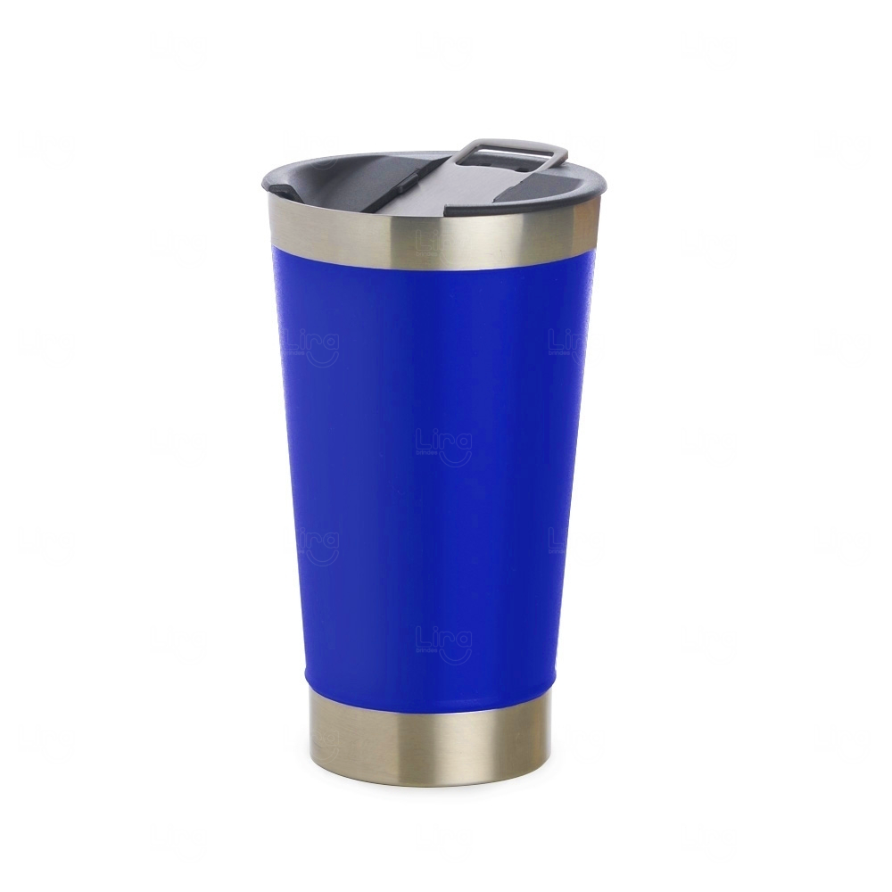 Copo Térmico Inox 500ml Personalizado Azul