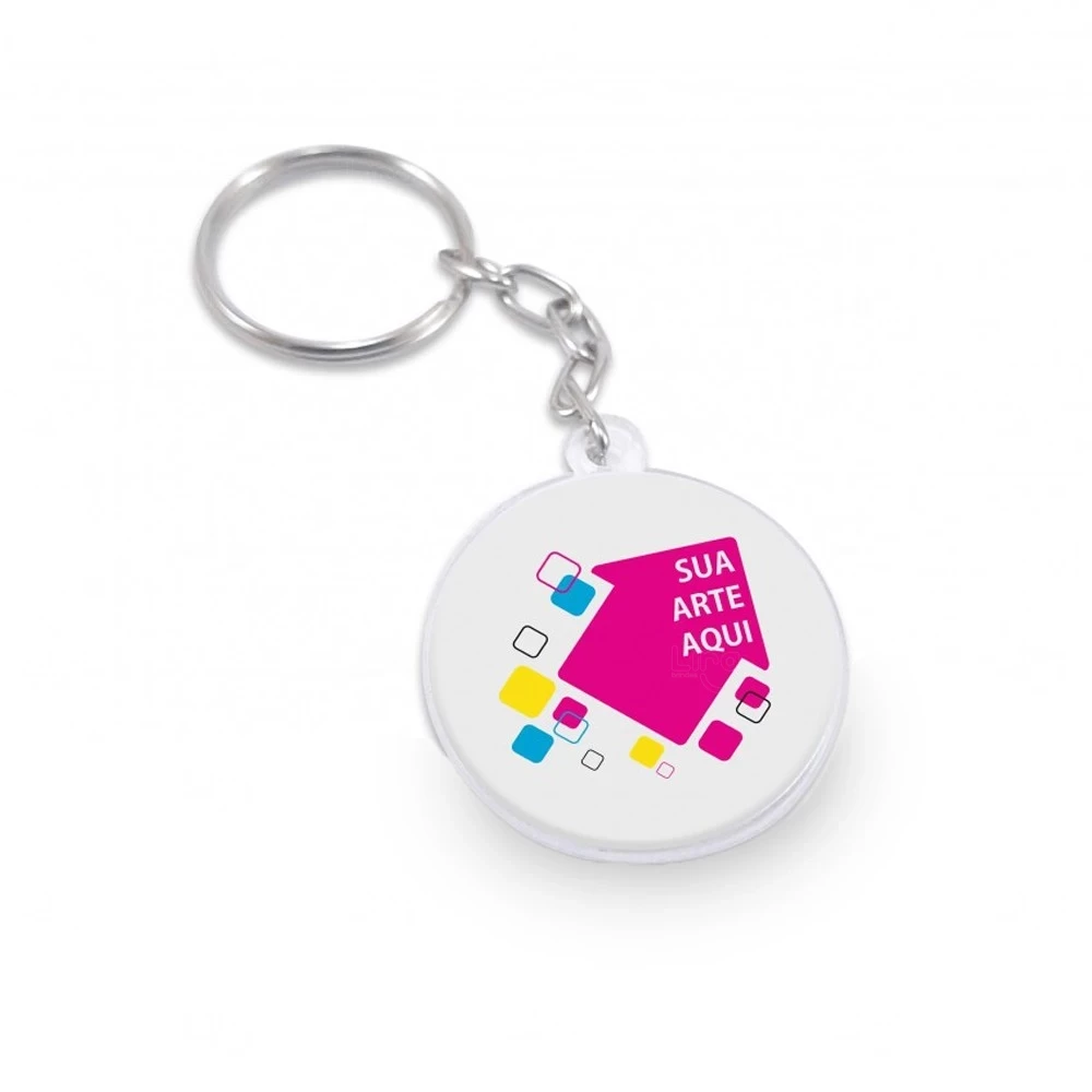 Chaveiro com Etiqueta Resinada Personalizado Branco
