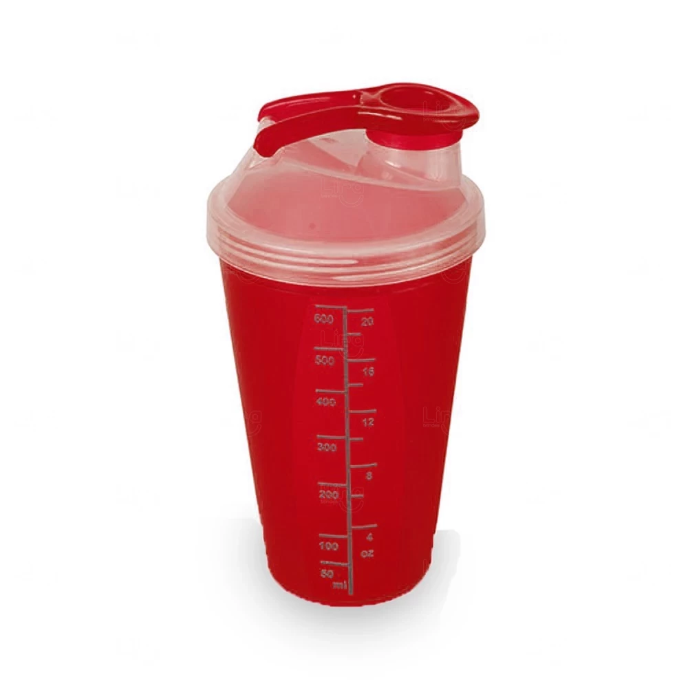 Coqueteleira Shaker 700ml com Dosador Personalizada Vermelho