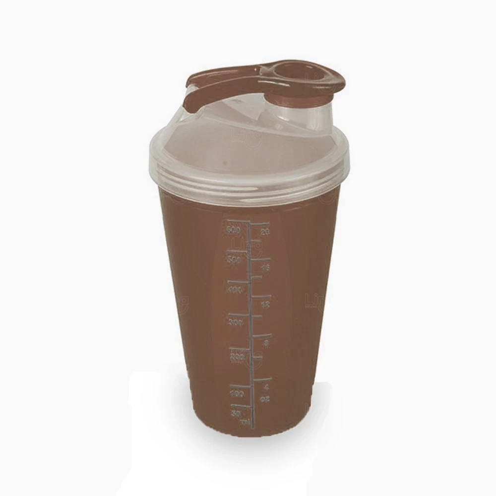 Coqueteleira Shaker 700ml com Dosador Personalizada Marrom