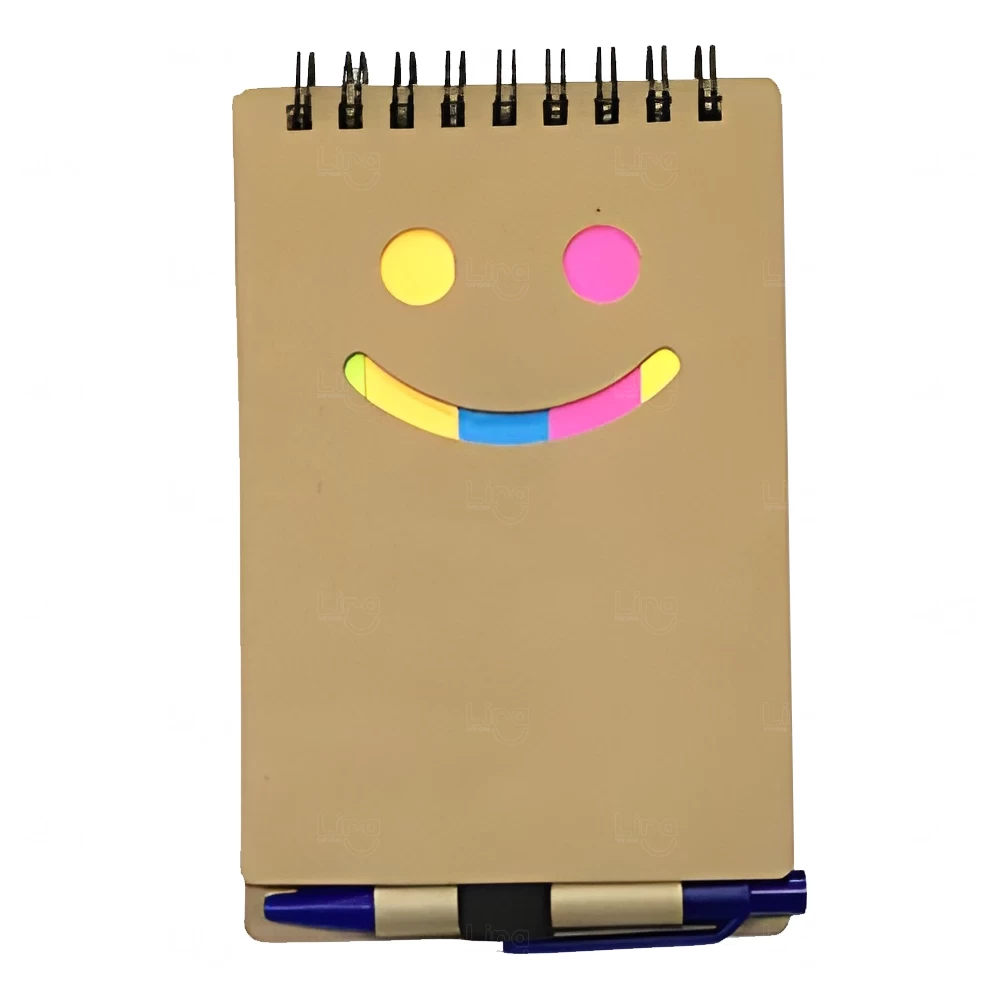 Bloco de Anotações com Autoadesivos Personalizado - 14 x 10 cm Kraft