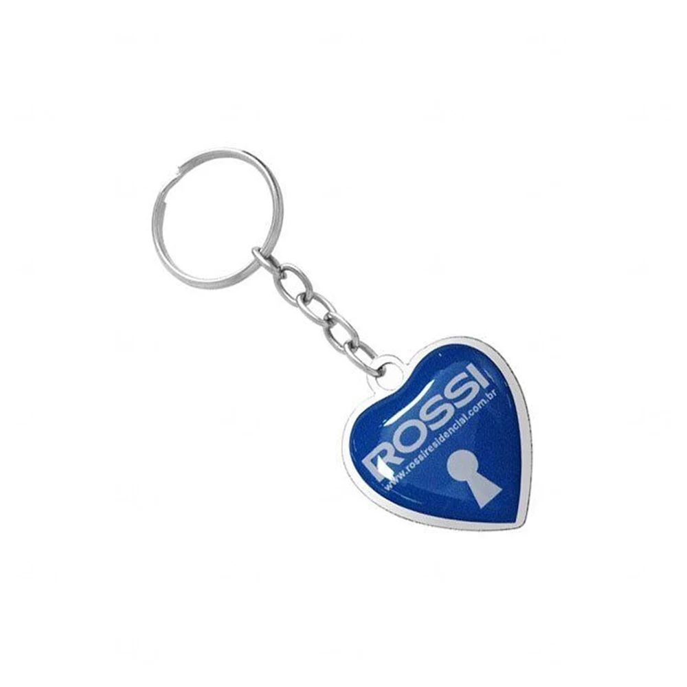 Chaveiro de Metal Resinado Personalizado - até 5 cm Azul