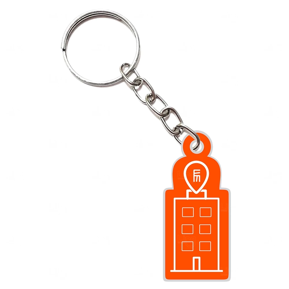 Chaveiro de Metal Resinado Personalizado - até 5 cm Laranja