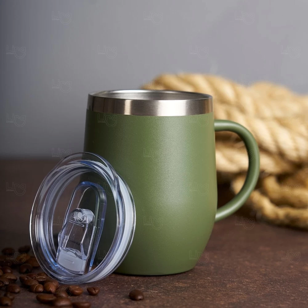 Caneca Cuia Térmica Inox 350ml Personalizada 
