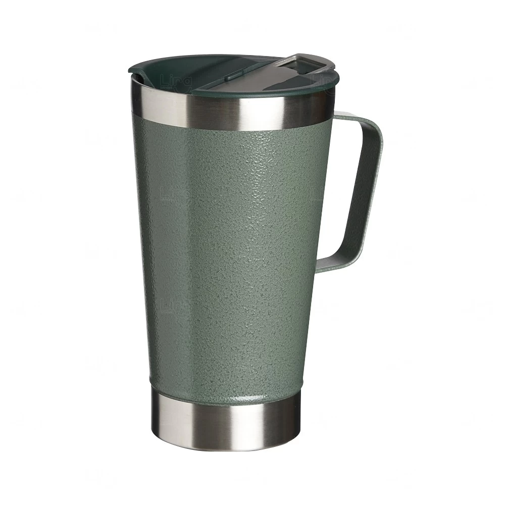 Caneca Térmica Inox com Abridor Personalizada - 500ml Verde
