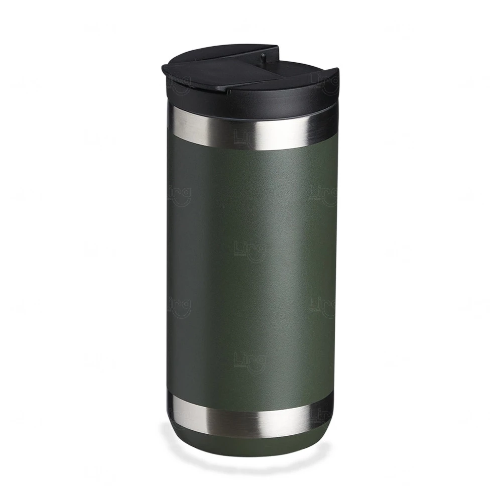 Copo Térmico Inox 350ml com Tampa Personalizado Verde