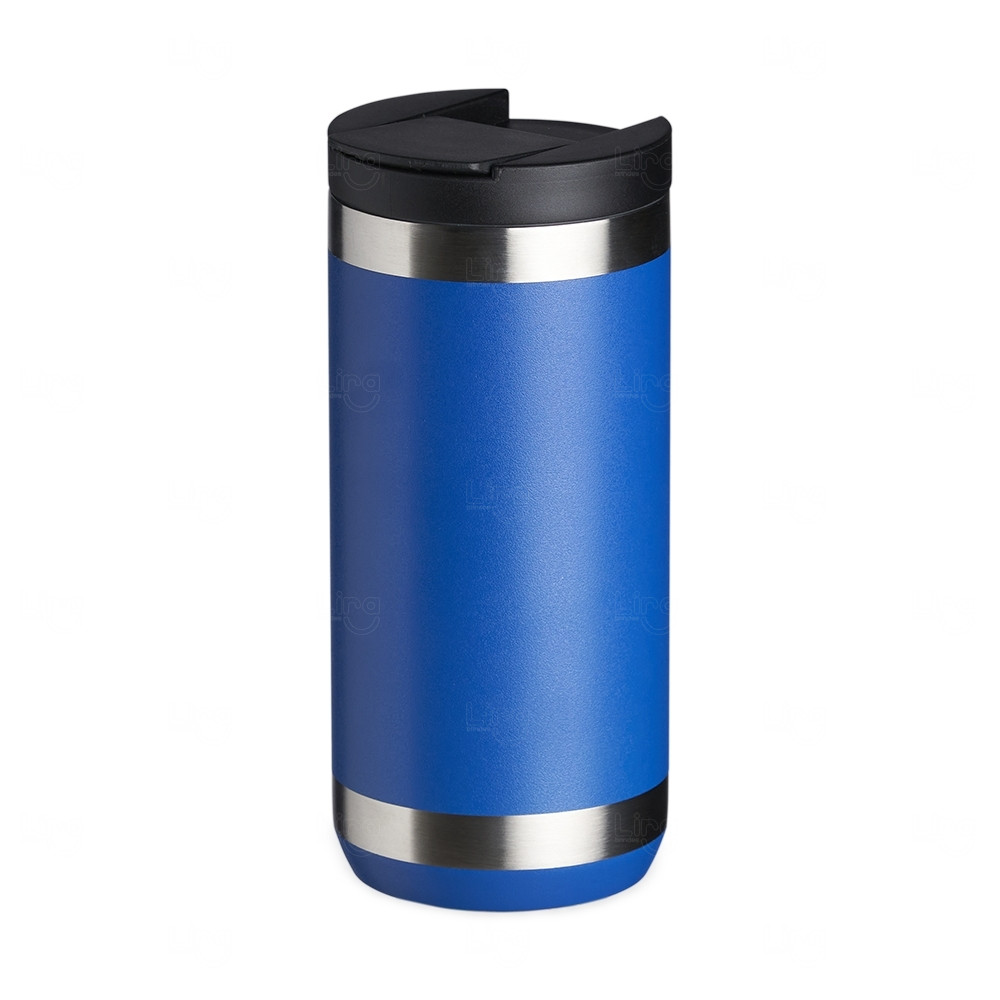 Copo Térmico Inox 350ml com Tampa Personalizado Azul