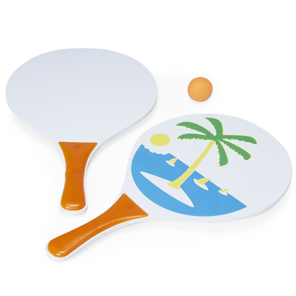 Kit Frescobol em MDF Personalizado Laranja