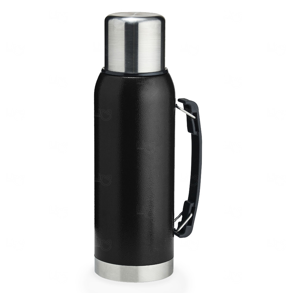 Garrafa Térmica Inox com Alça Personalizada – 1L Preto