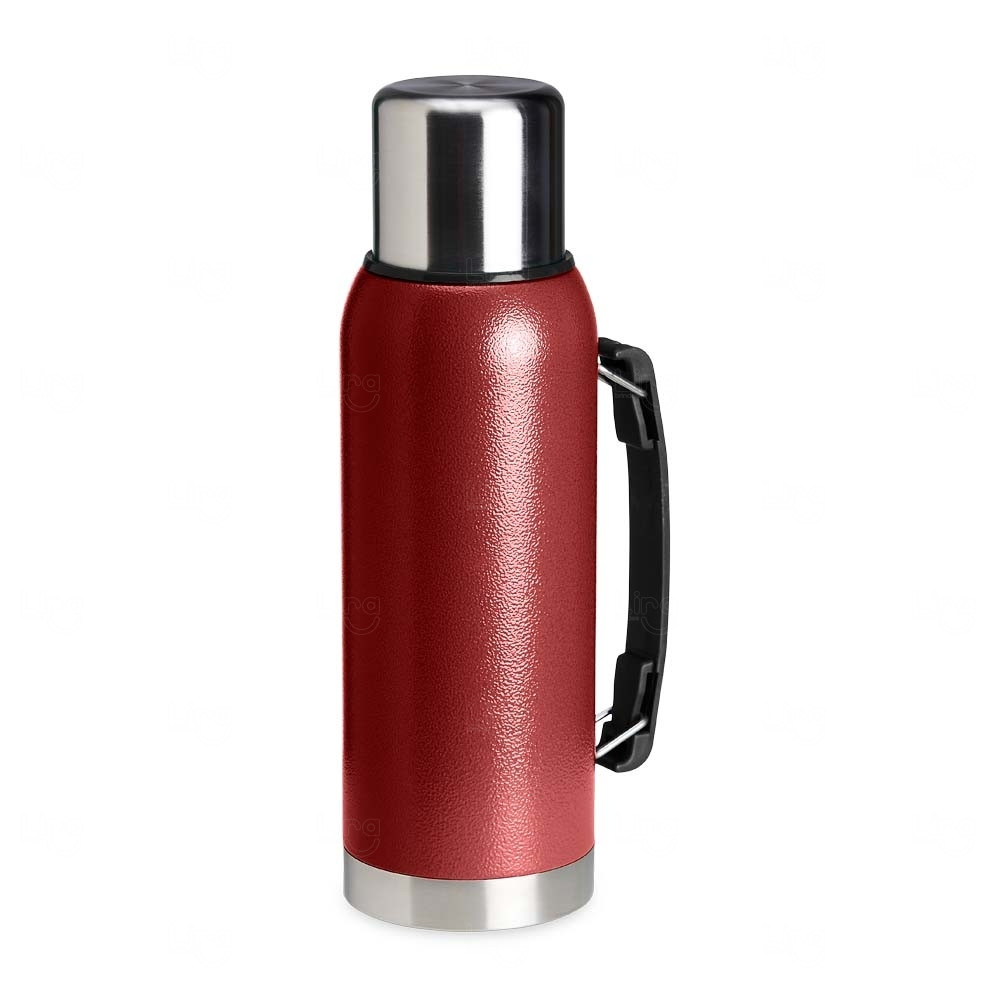 Garrafa Térmica Inox com Alça Personalizada – 1L Vermelho