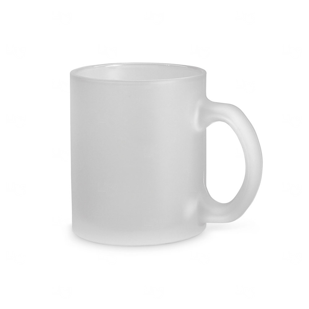 Caneca de Vidro Fosco 340ml Personalizada Transparente