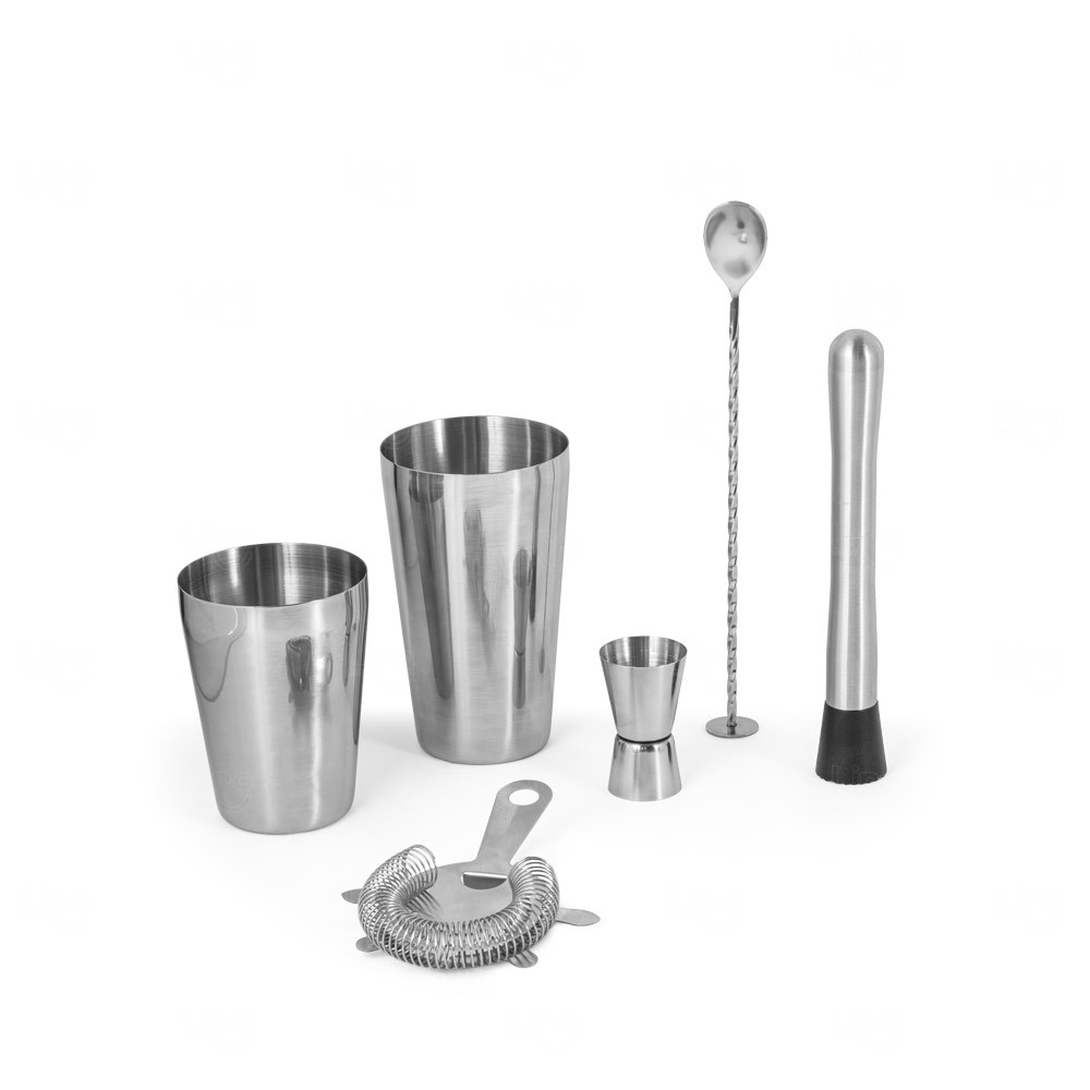 Kit Coquetel  6 Peças Personalizado Prata