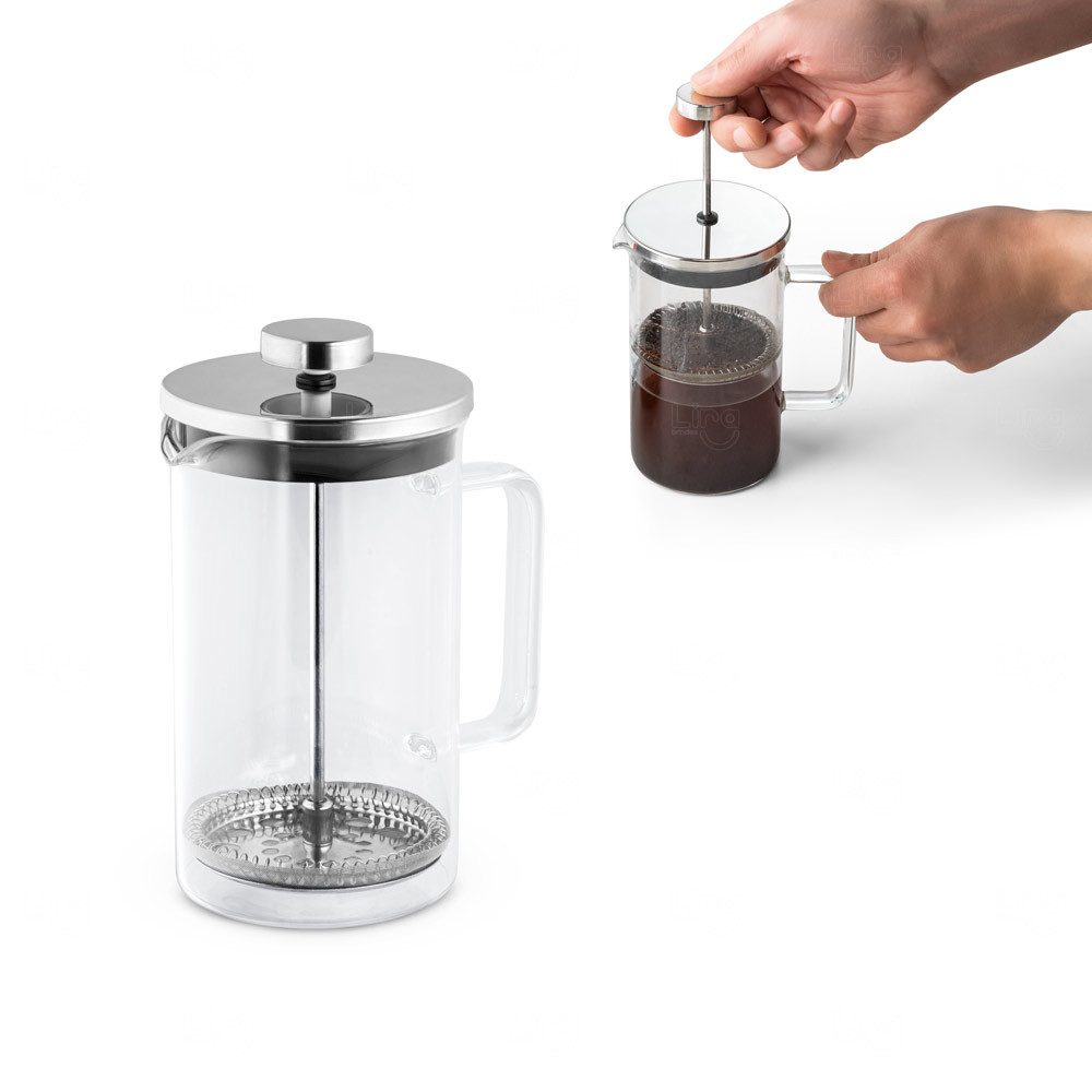 Cafeteira Prensa Francesa 600 ml em Vidro e Inox 