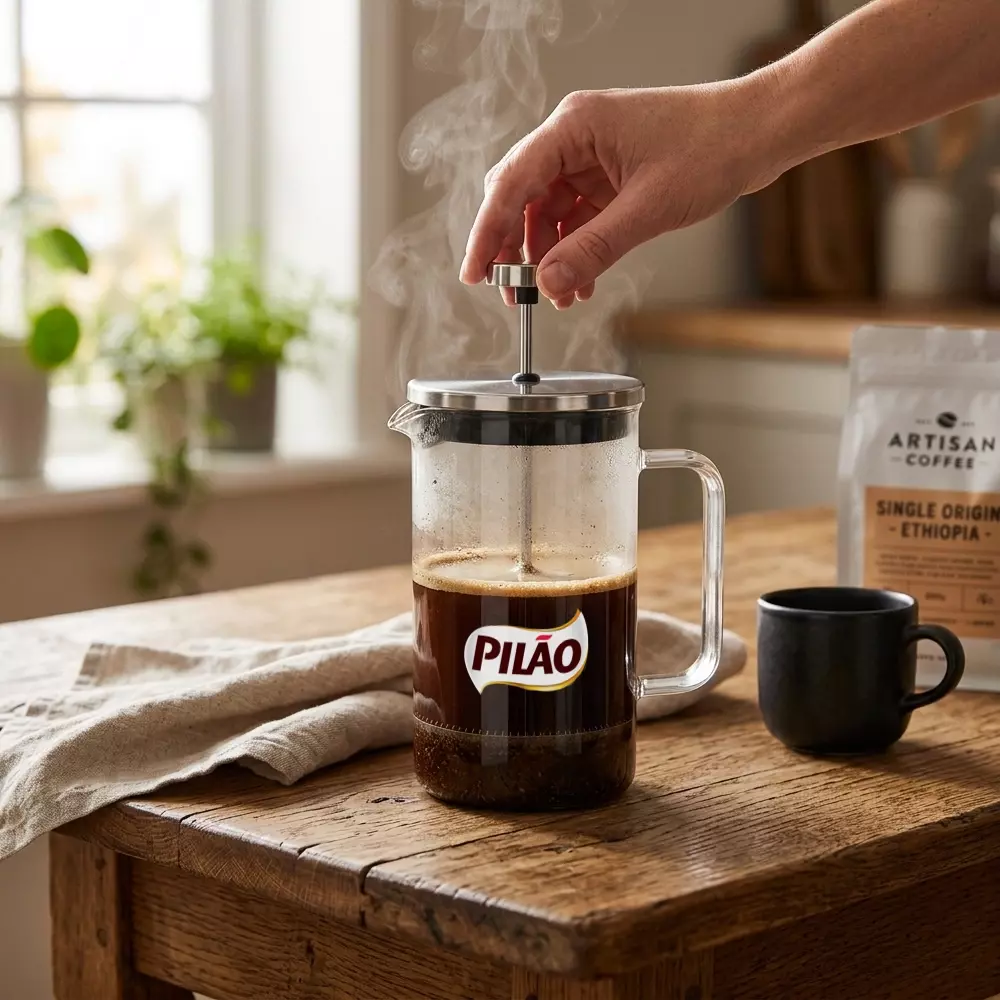 Cafeteira Prensa Francesa 600 ml em Vidro e Inox 