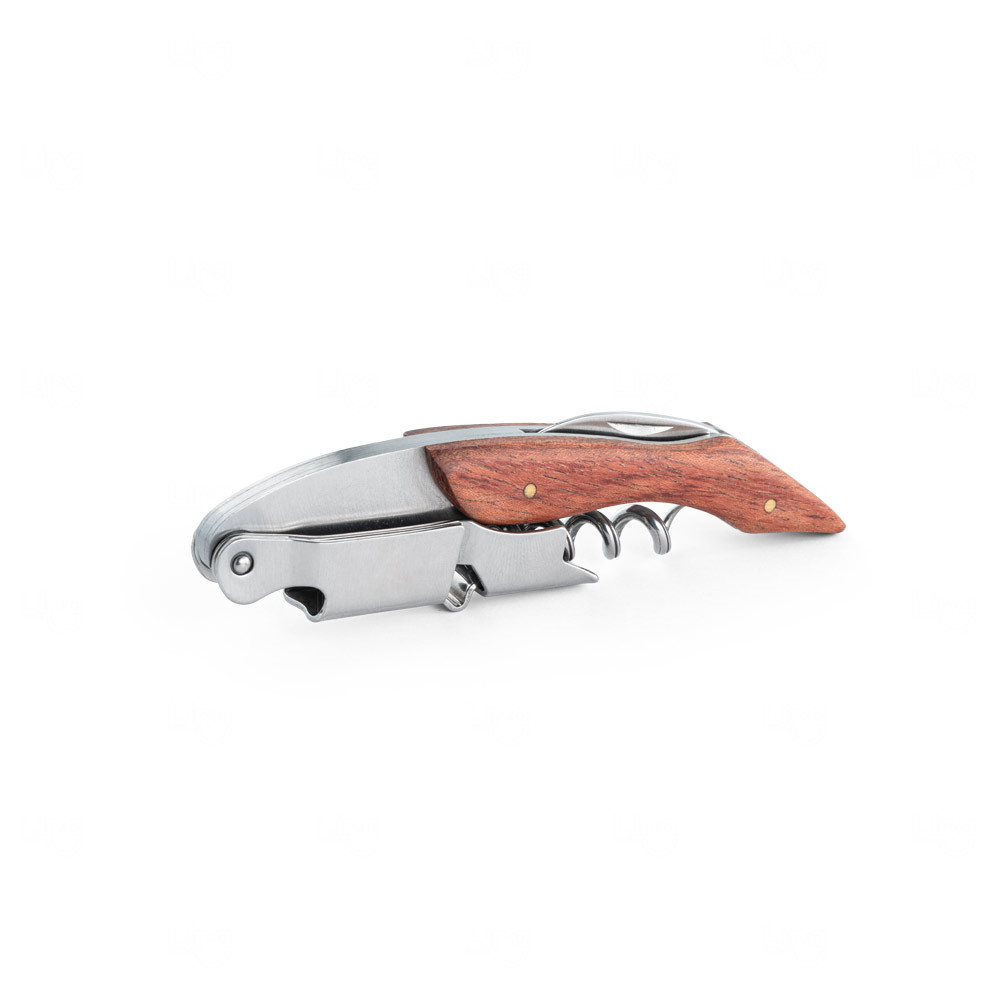Saca-Rolhas em Madeira/Inox Personalizado 
