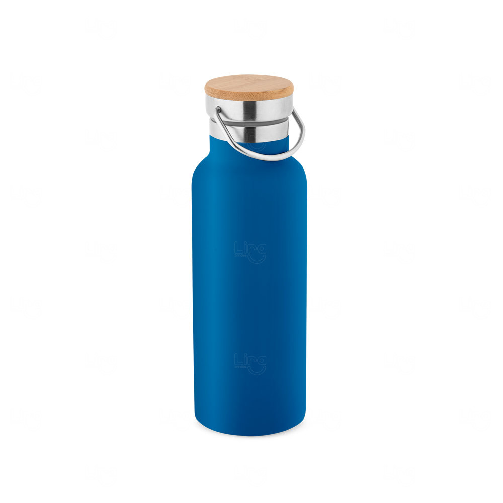 Garrafa Térmica Inox 570ml com Tampa Bambu Personalizada 