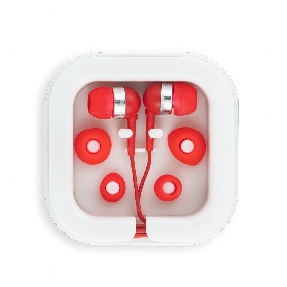 Fone de Ouvido com Microfone e Cabo de 1,20m Vermelho