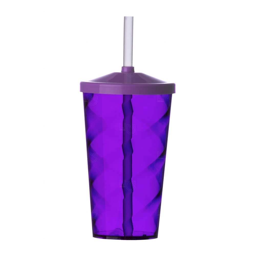 Copo Espiral 550 ml com Canudo Personalizado 