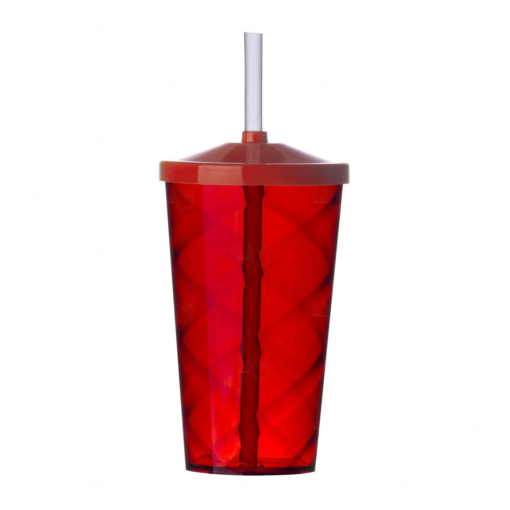 Copo Espiral 550 ml com Canudo Personalizado 