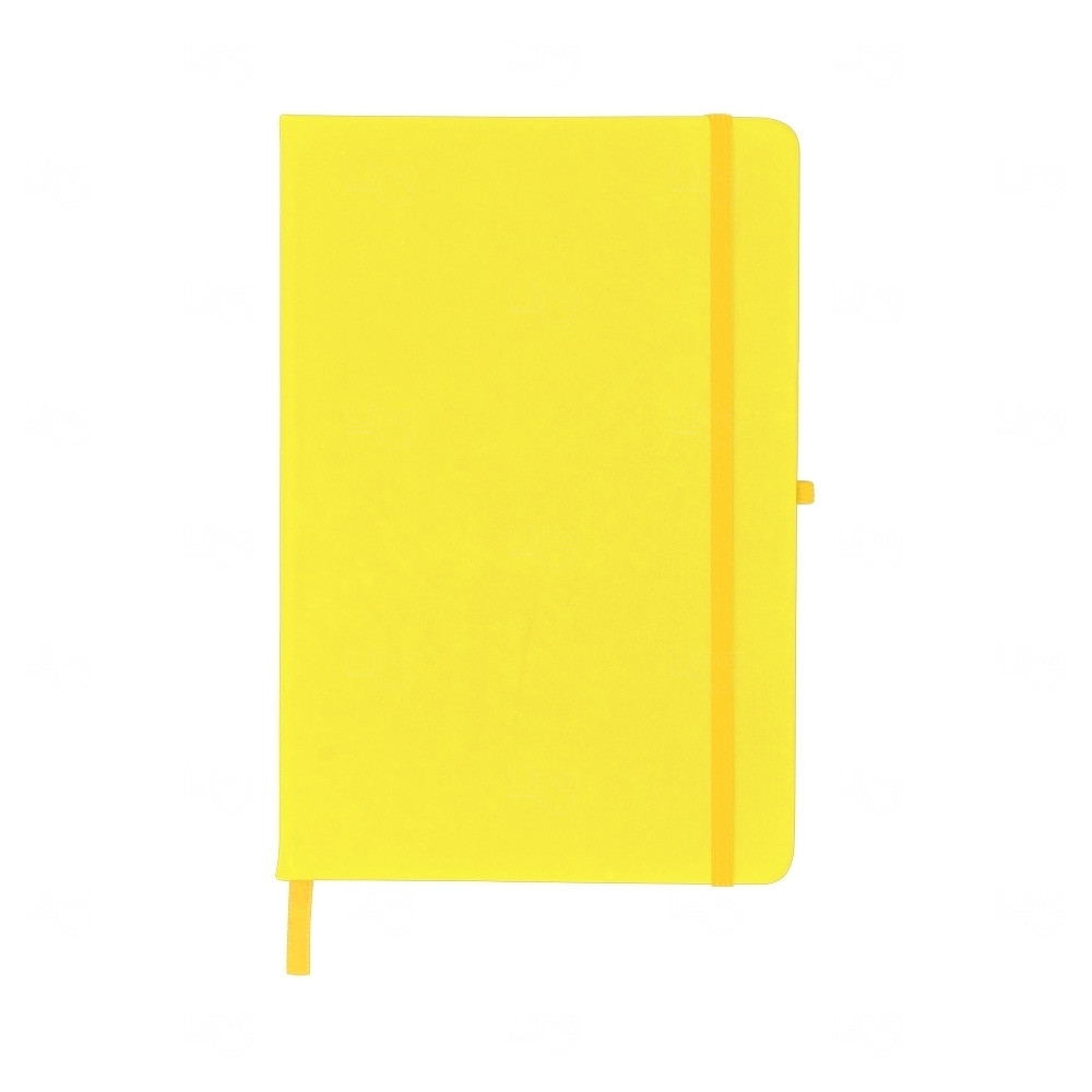 Moleskine Emborrachado c/ Porta Caneta Personalizado - 21,2x14 cm Amarelo