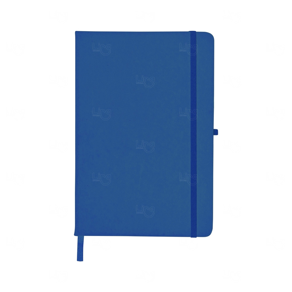 Moleskine Emborrachado c/ Porta Caneta Personalizado - 21,2x14 cm Azul