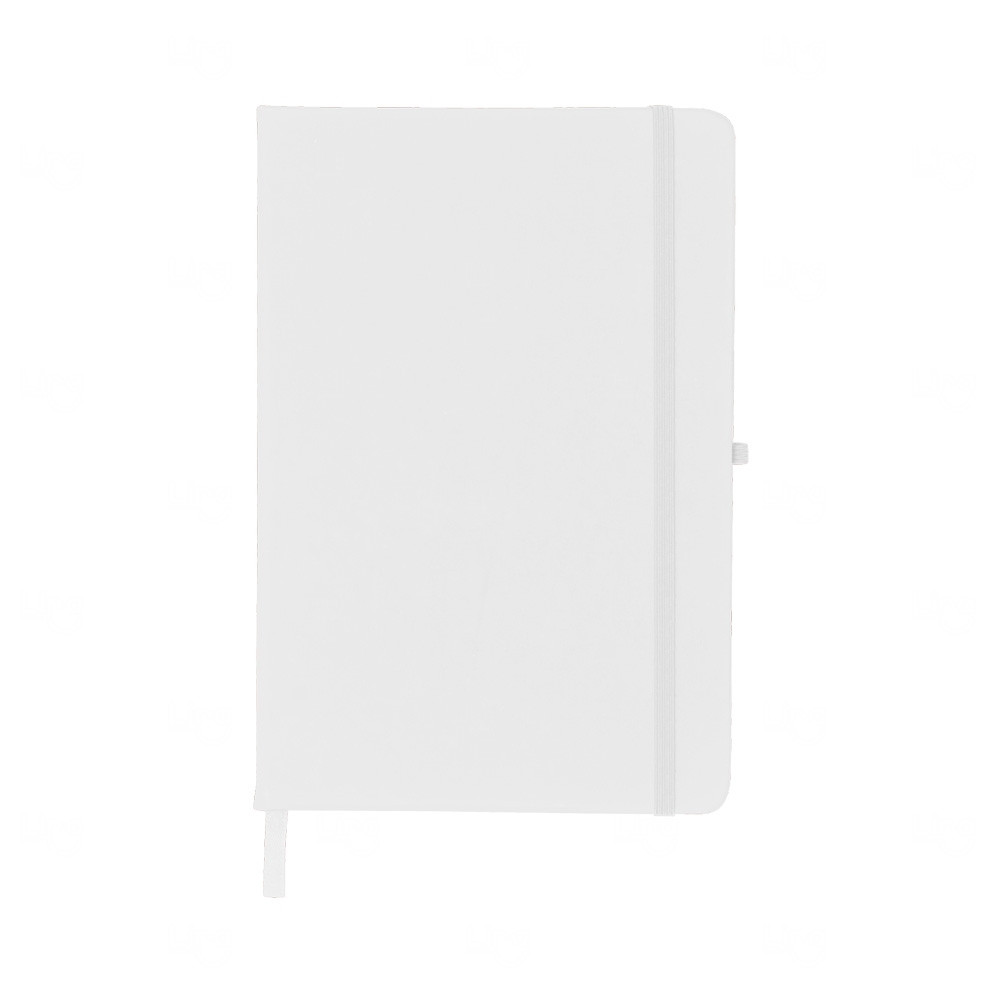 Moleskine Emborrachado c/ Porta Caneta Personalizado - 21,2x14 cm Branco